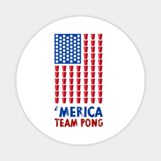 Beer Pong American Flag T shirt 4th of July Merica USA T-Shirt Magnet